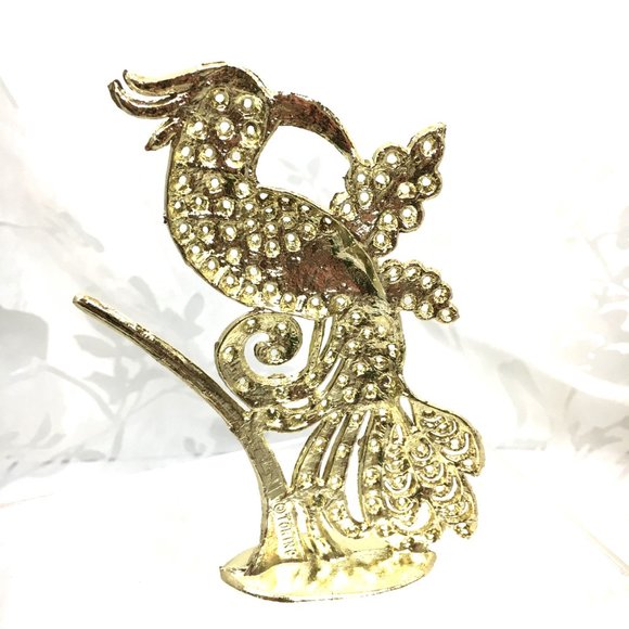 Torino Vtg Gold Tone Metal Bird Earring Rack Display - Picture 4 of 7